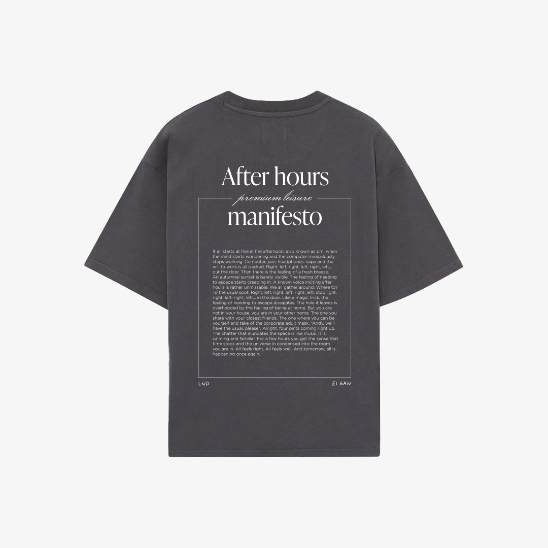 After Hours Manifesto Tee Shadow Grey