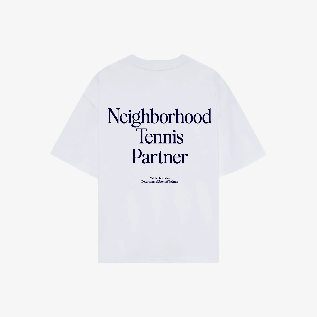 Neighborhood Tennis Partner Oversized S/S Tee White