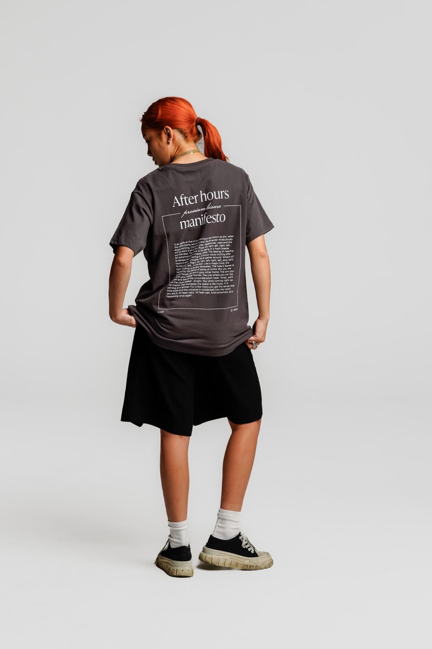 After Hours Manifesto S/S Tee Shadow Grey